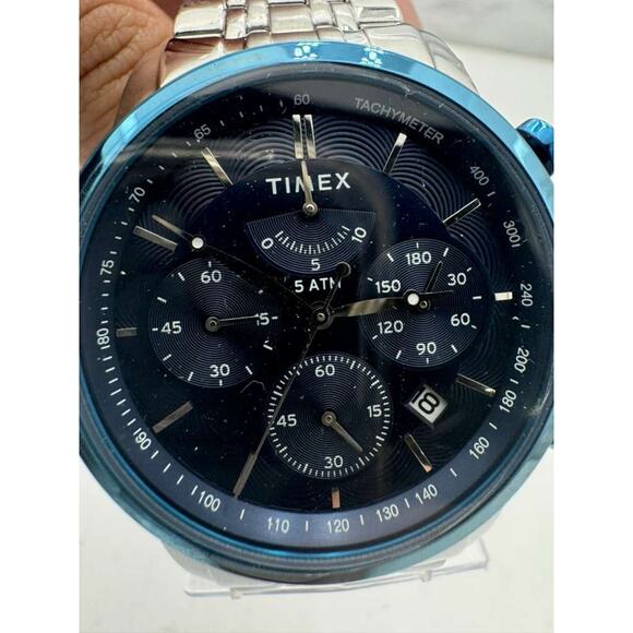Timex Stainless Steel Chronograph Mens Watch 43mm Blue/Stainless Steel TW2T23500 main image 6